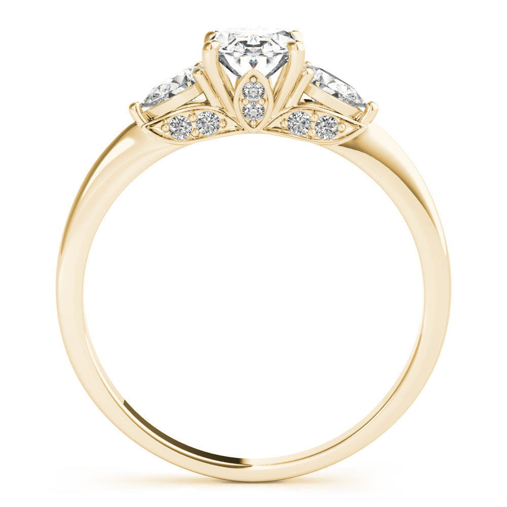 Vintage-Inspired Fashion Rings Shape Oval Diamond Engagement Ring in 10K/14K gold and platinum with certified lab-grown or natural diamonds