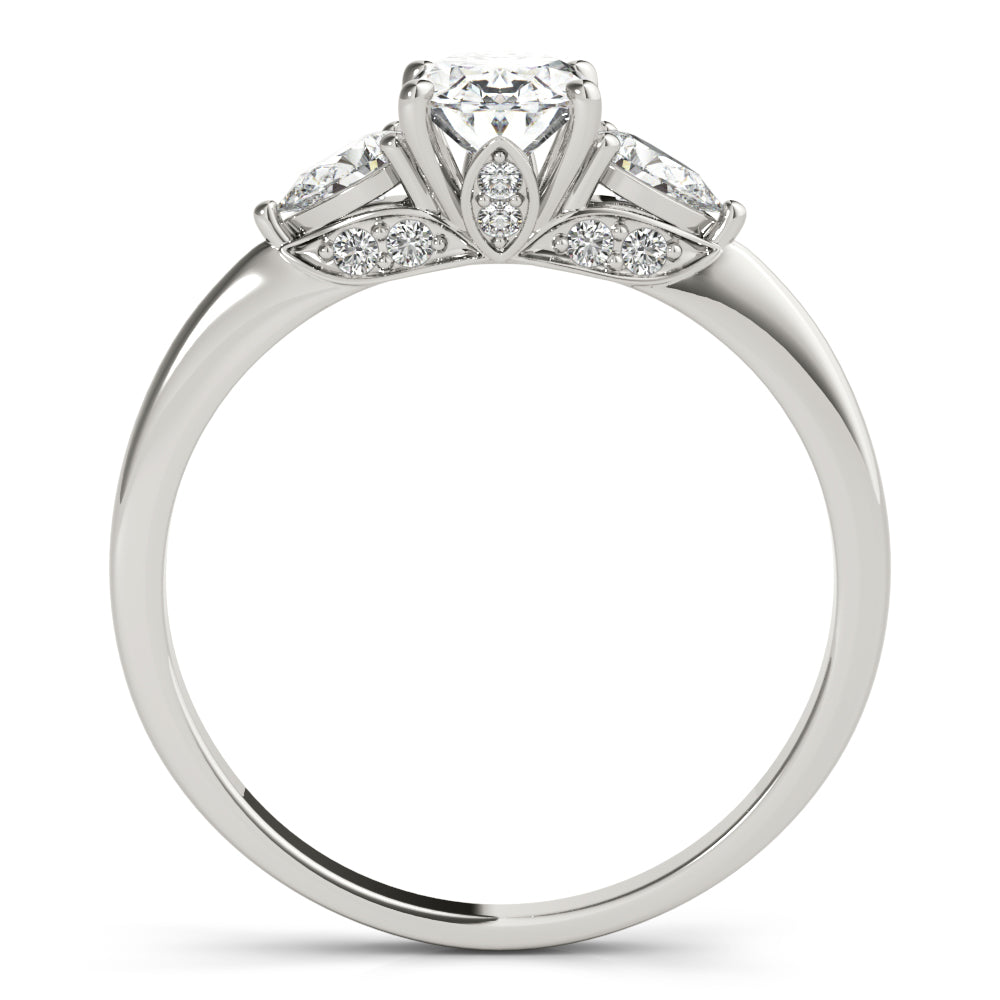 Vintage-Inspired Fashion Rings Shape Oval Diamond Engagement Ring in 10K/14K gold and platinum with certified lab-grown or natural diamonds