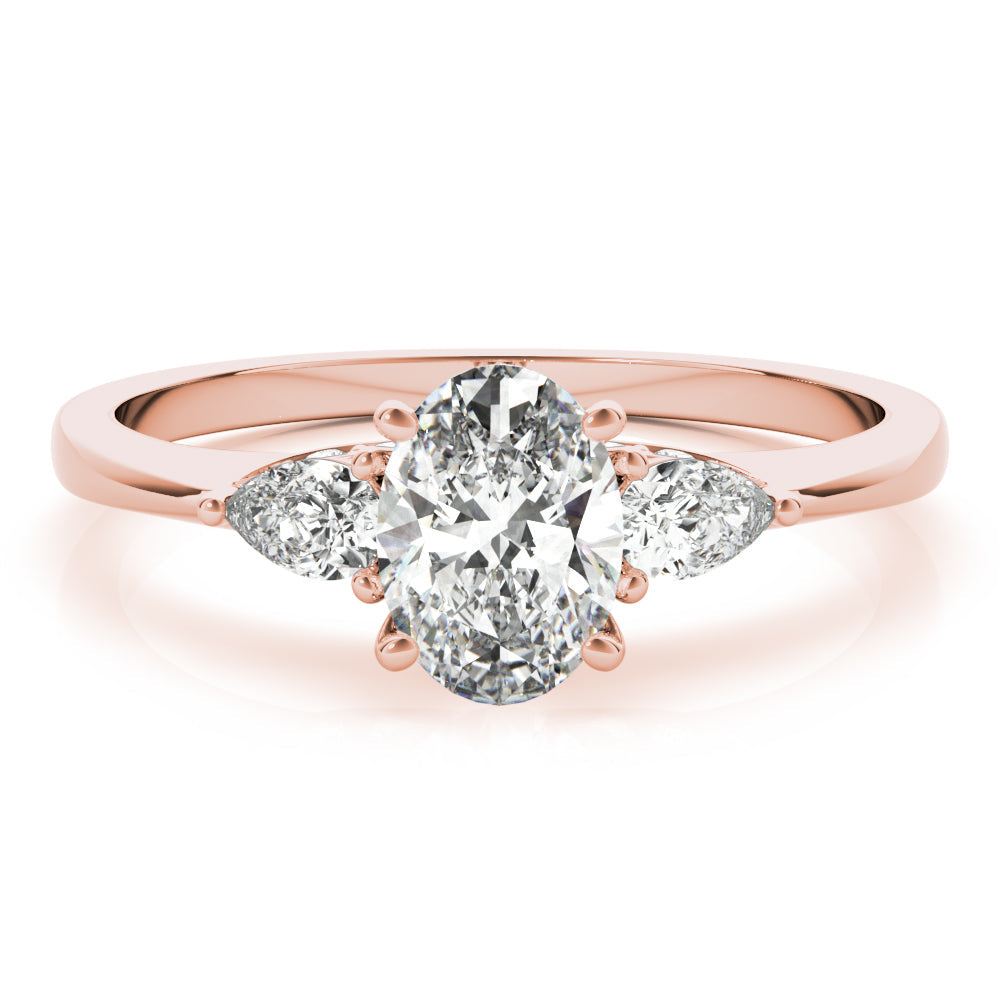 Vintage-Inspired Fashion Rings Shape Oval Diamond Engagement Ring in 10K/14K gold and platinum with certified lab-grown or natural diamonds