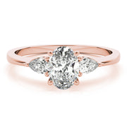 Vintage-Inspired Fashion Rings Shape Oval Diamond Engagement Ring in 10K/14K gold and platinum with certified lab-grown or natural diamonds