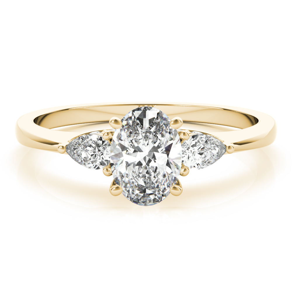 Vintage-Inspired Fashion Rings Shape Oval Diamond Engagement Ring in 10K/14K gold and platinum with certified lab-grown or natural diamonds
