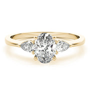 Vintage-Inspired Fashion Rings Shape Oval Diamond Engagement Ring in 10K/14K gold and platinum with certified lab-grown or natural diamonds