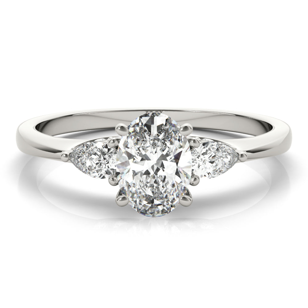 Vintage-Inspired Fashion Rings Shape Oval Diamond Engagement Ring in 10K/14K gold and platinum with certified lab-grown or natural diamonds