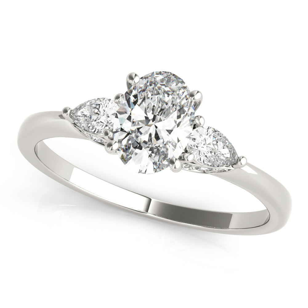 Vintage-Inspired Fashion Rings Shape Oval Diamond Engagement Ring in 10K/14K gold and platinum with certified lab-grown or natural diamonds