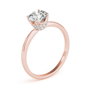 Heirloom Center Round Diamond Engagement Ring in 10K/14K gold and platinum with certified lab-grown or natural diamonds