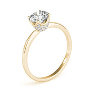 Heirloom Center Round Diamond Engagement Ring in 10K/14K gold and platinum with certified lab-grown or natural diamonds