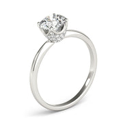 Heirloom Center Round Diamond Engagement Ring in 10K/14K gold and platinum with certified lab-grown or natural diamonds