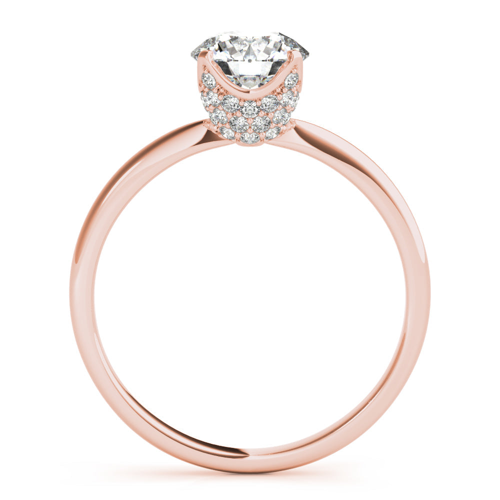 Heirloom Center Round Diamond Engagement Ring in 10K/14K gold and platinum with certified lab-grown or natural diamonds