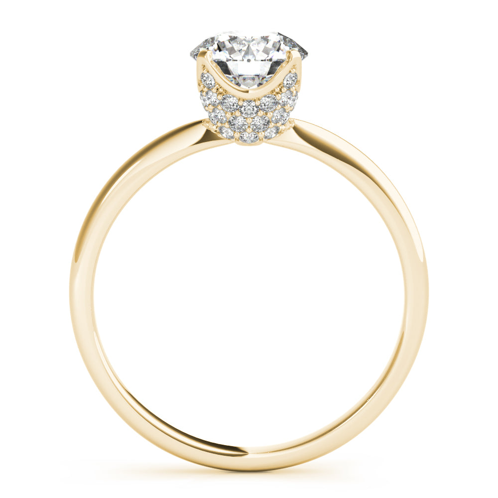 Heirloom Center Round Diamond Engagement Ring in 10K/14K gold and platinum with certified lab-grown or natural diamonds