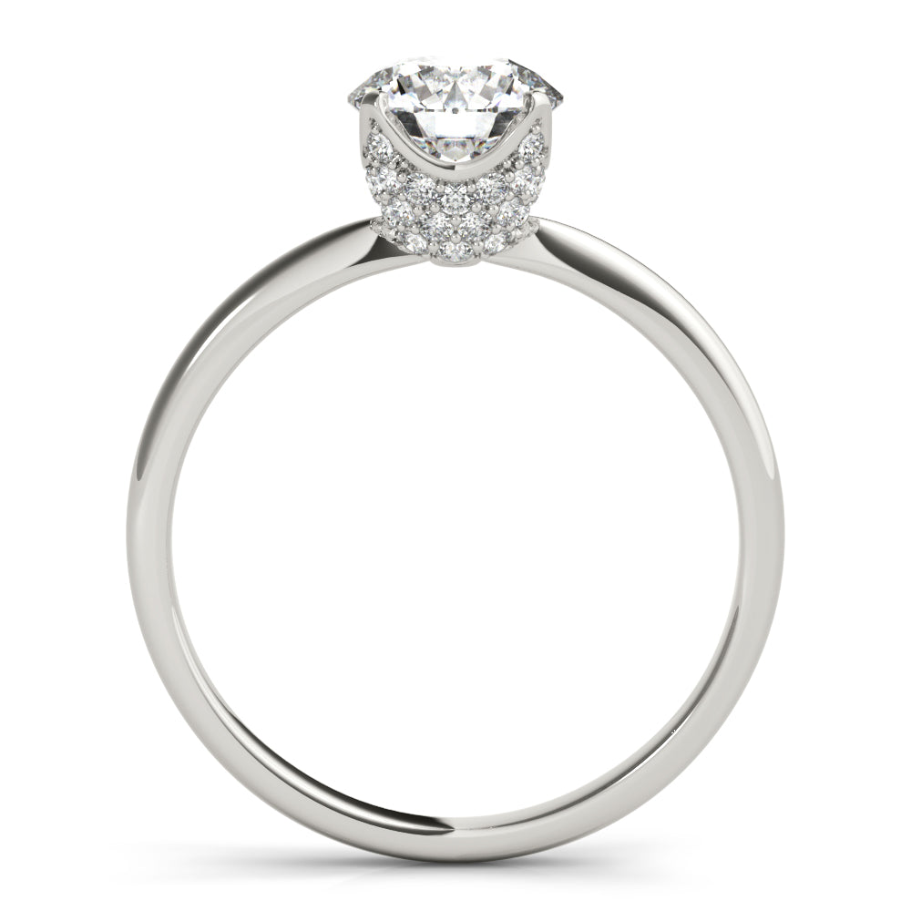 Heirloom Center Round Diamond Engagement Ring in 10K/14K gold and platinum with certified lab-grown or natural diamonds