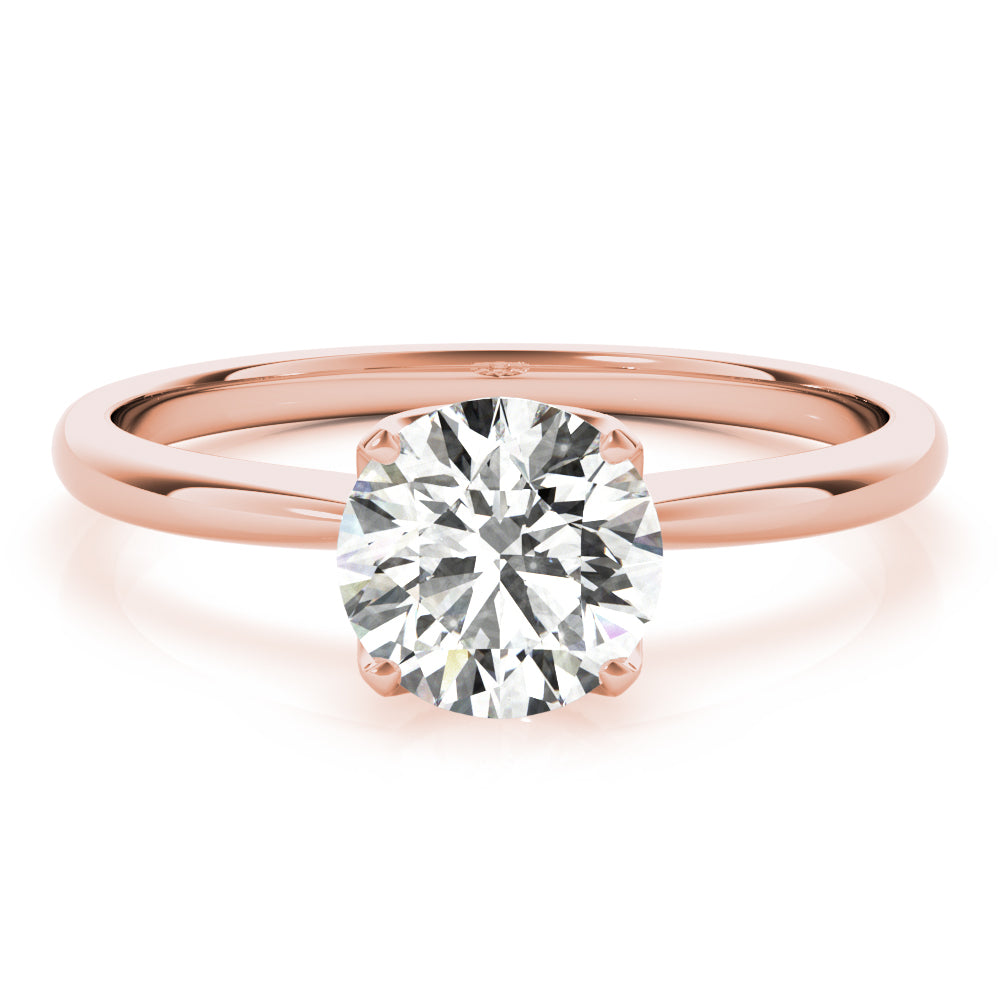 Heirloom Center Round Diamond Engagement Ring in 10K/14K gold and platinum with certified lab-grown or natural diamonds