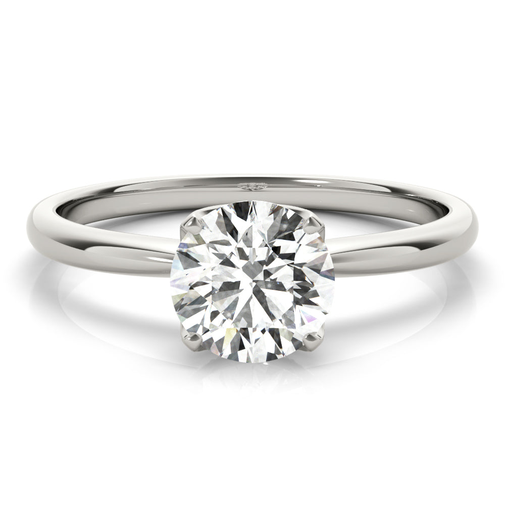 Heirloom Center Round Diamond Engagement Ring in 10K/14K gold and platinum with certified lab-grown or natural diamonds