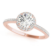 Luxe Halo Ring Round Diamond Engagement Ring in 10K/14K gold and platinum with certified lab-grown or natural diamonds