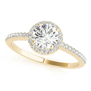 Luxe Halo Ring Round Diamond Engagement Ring in 10K/14K gold and platinum with certified lab-grown or natural diamonds