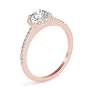 Luxe Halo Ring Round Diamond Engagement Ring in 10K/14K gold and platinum with certified lab-grown or natural diamonds
