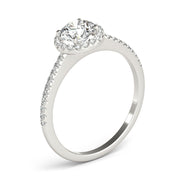 Luxe Halo Ring Round Diamond Engagement Ring in 10K/14K gold and platinum with certified lab-grown or natural diamonds