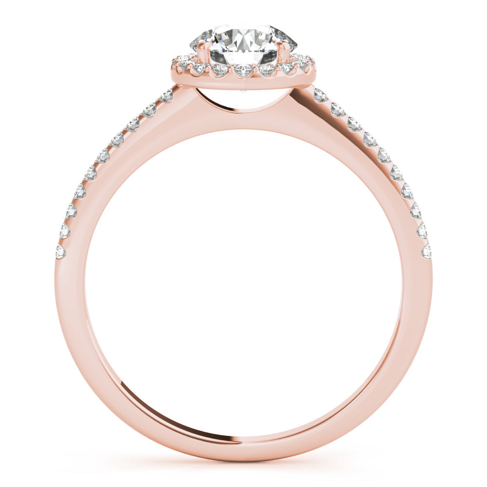 Luxe Halo Ring Round Diamond Engagement Ring in 10K/14K gold and platinum with certified lab-grown or natural diamonds