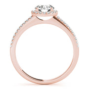 Luxe Halo Ring Round Diamond Engagement Ring in 10K/14K gold and platinum with certified lab-grown or natural diamonds