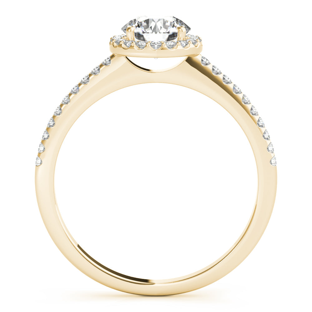 Luxe Halo Ring Round Diamond Engagement Ring in 10K/14K gold and platinum with certified lab-grown or natural diamonds