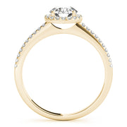 Luxe Halo Ring Round Diamond Engagement Ring in 10K/14K gold and platinum with certified lab-grown or natural diamonds