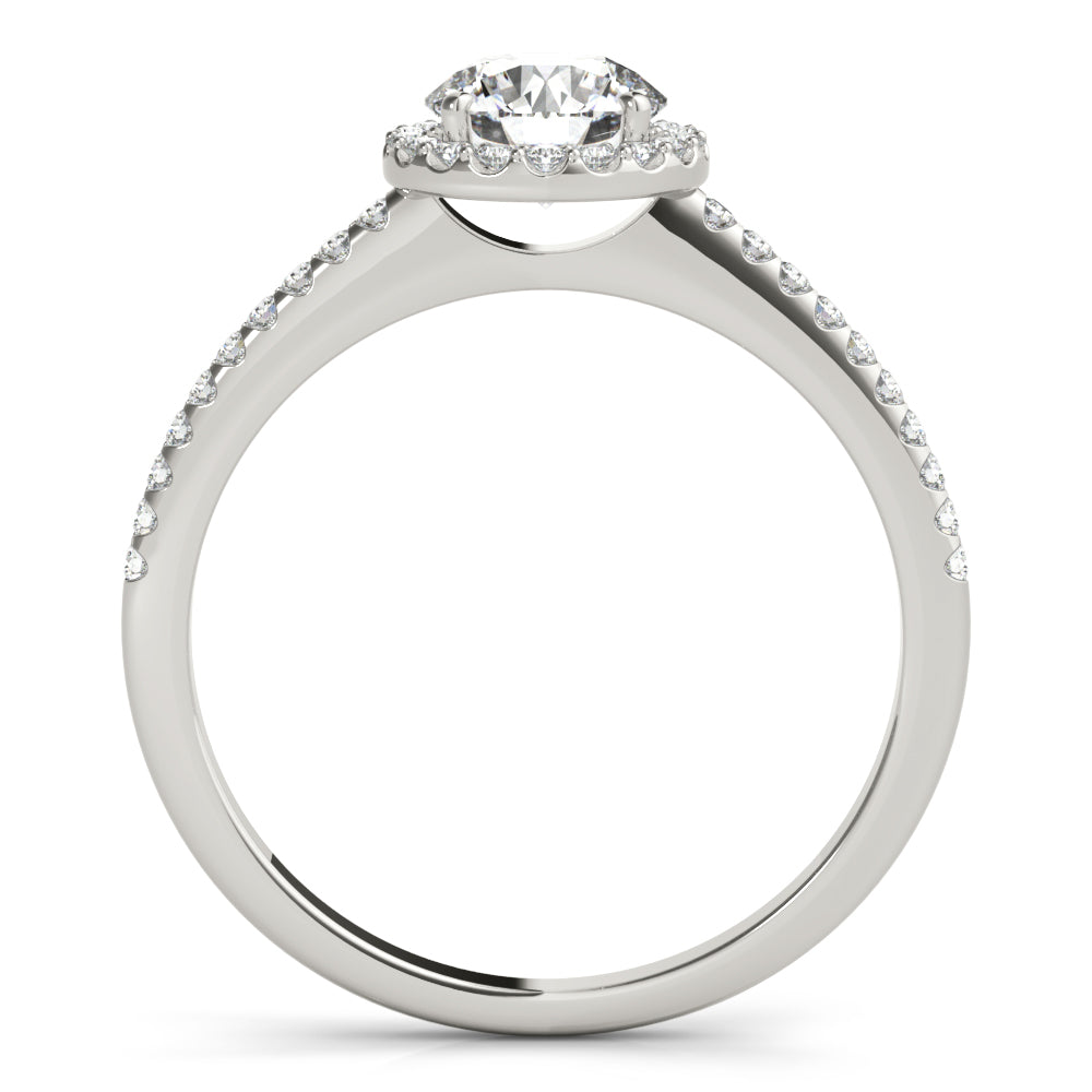 Luxe Halo Ring Round Diamond Engagement Ring in 10K/14K gold and platinum with certified lab-grown or natural diamonds