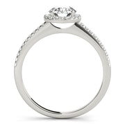 Luxe Halo Ring Round Diamond Engagement Ring in 10K/14K gold and platinum with certified lab-grown or natural diamonds