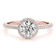 Luxe Halo Ring Round Diamond Engagement Ring in 10K/14K gold and platinum with certified lab-grown or natural diamonds