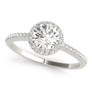 Luxe Halo Ring Round Diamond Engagement Ring in 10K/14K gold and platinum with certified lab-grown or natural diamonds