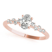 Regal Fashion Rings Oval Diamond Engagement Ring in 10K/14K gold and platinum with certified lab-grown or natural diamonds