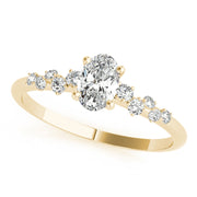 Regal Fashion Rings Oval Diamond Engagement Ring in 10K/14K gold and platinum with certified lab-grown or natural diamonds
