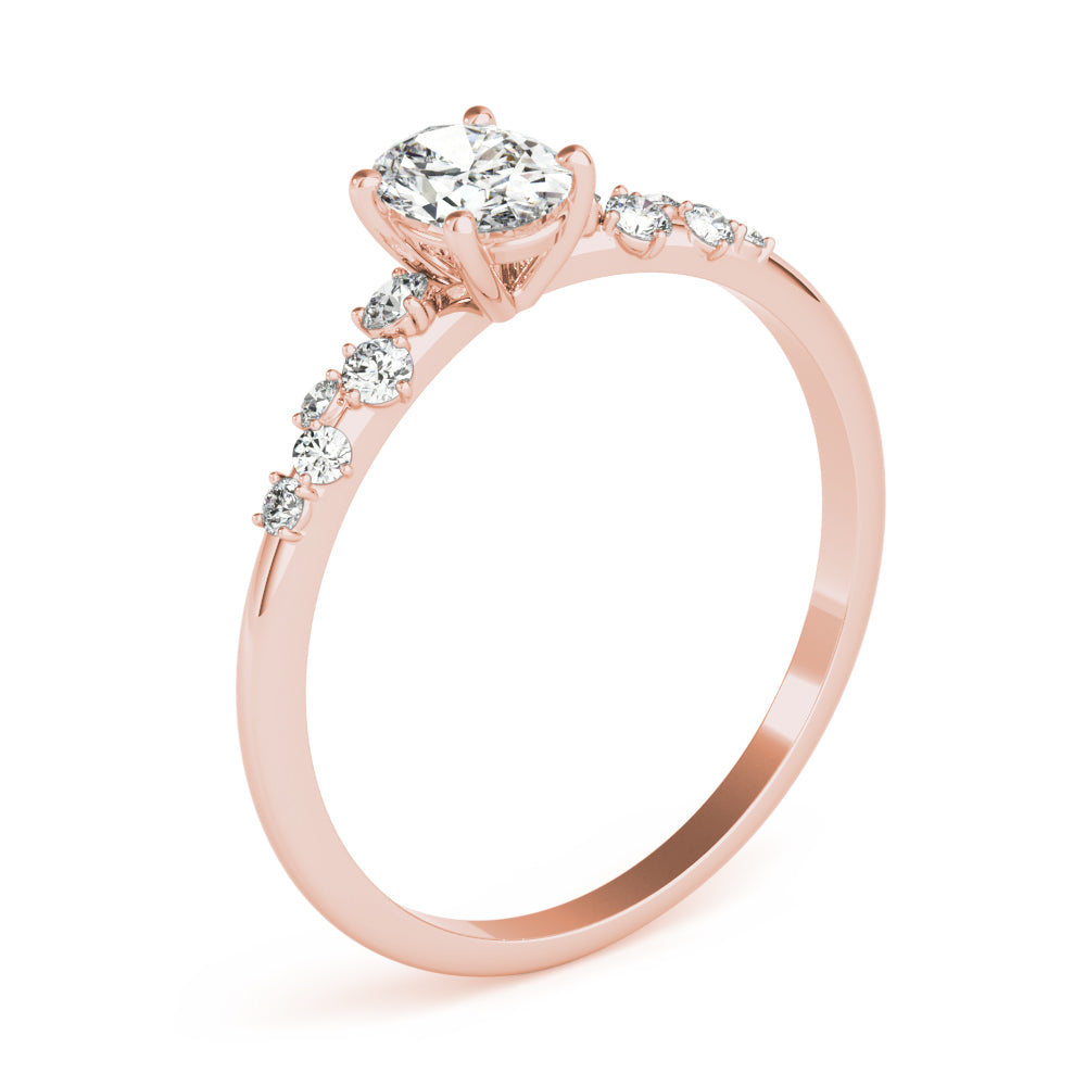 Regal Fashion Rings Oval Diamond Engagement Ring in 10K/14K gold and platinum with certified lab-grown or natural diamonds