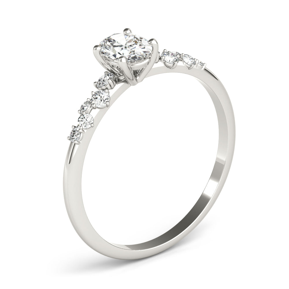 Regal Fashion Rings Oval Diamond Engagement Ring in 10K/14K gold and platinum with certified lab-grown or natural diamonds