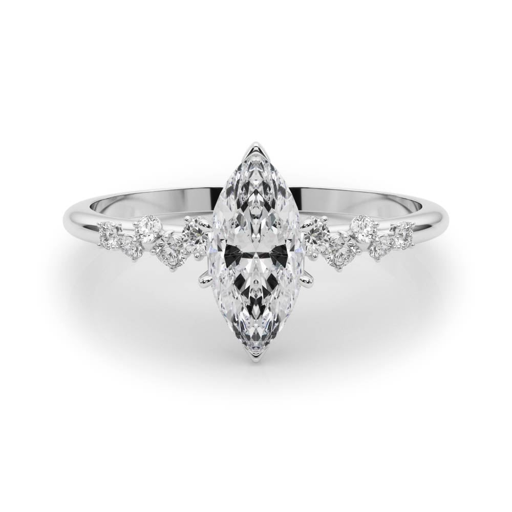 Regal Fashion Rings Oval Diamond Engagement Ring in 10K/14K gold and platinum with certified lab-grown or natural diamonds