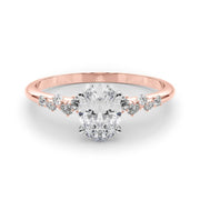 Regal Fashion Rings Oval Diamond Engagement Ring in 10K/14K gold and platinum with certified lab-grown or natural diamonds