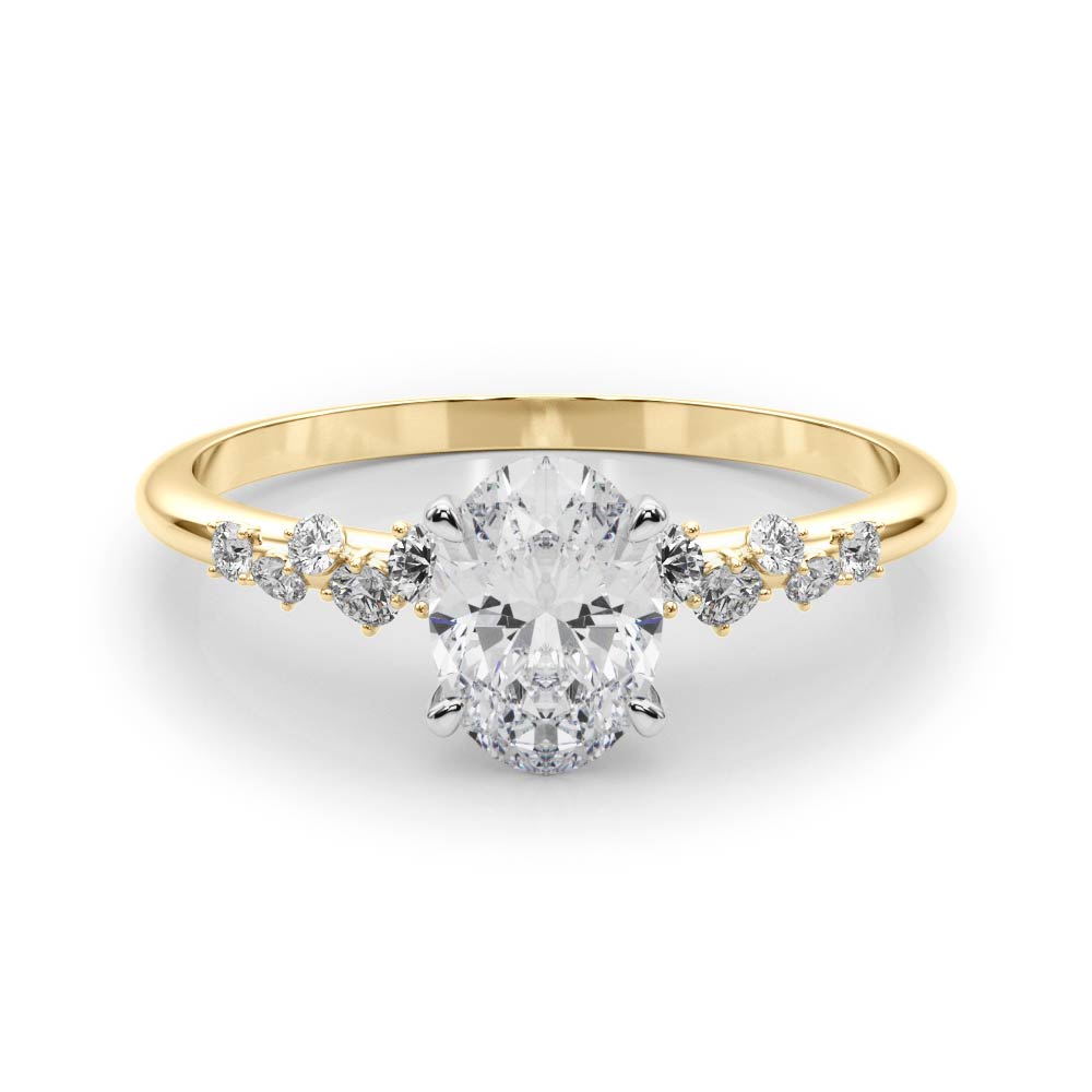 Regal Fashion Rings Oval Diamond Engagement Ring in 10K/14K gold and platinum with certified lab-grown or natural diamonds