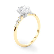 Regal Fashion Rings Oval Diamond Engagement Ring in 10K/14K gold and platinum with certified lab-grown or natural diamonds