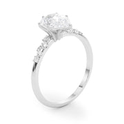 Regal Fashion Rings Oval Diamond Engagement Ring in 10K/14K gold and platinum with certified lab-grown or natural diamonds