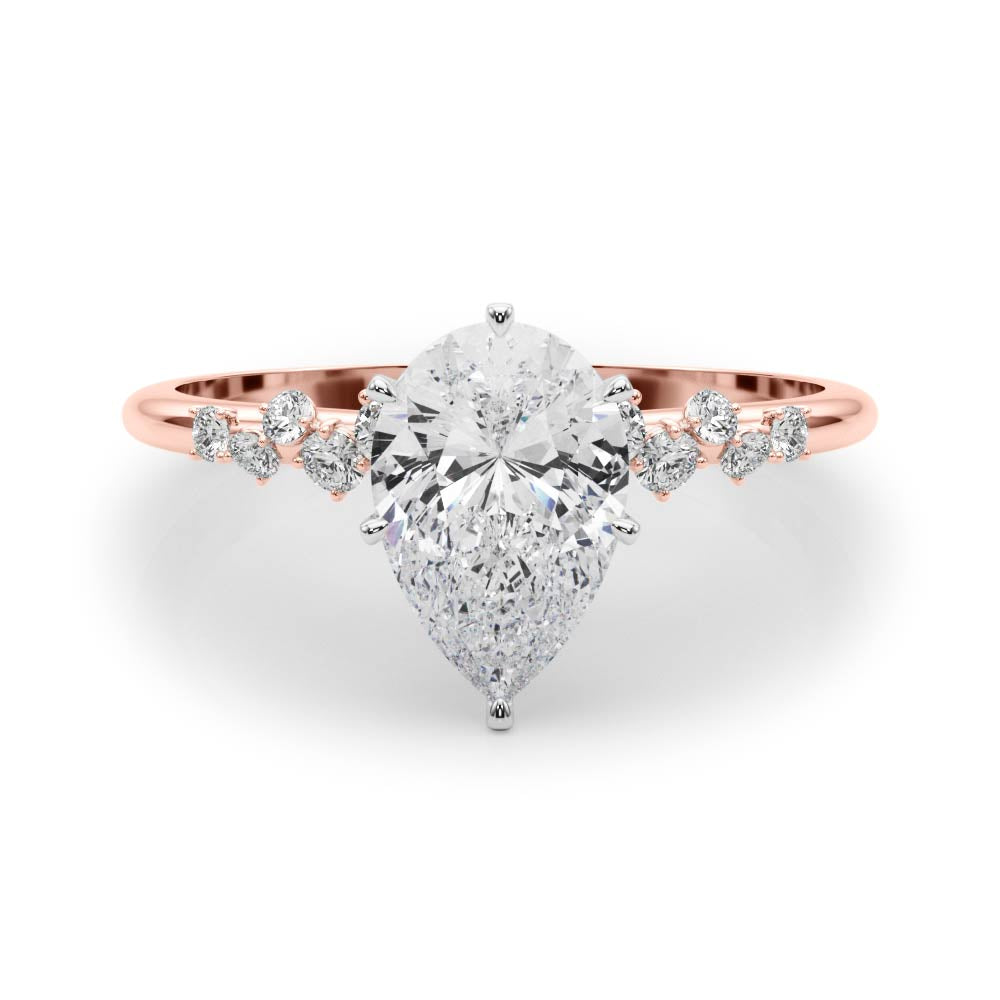 Regal Fashion Rings Oval Diamond Engagement Ring in 10K/14K gold and platinum with certified lab-grown or natural diamonds