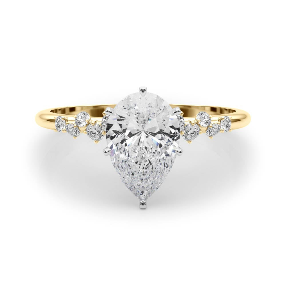 Regal Fashion Rings Oval Diamond Engagement Ring in 10K/14K gold and platinum with certified lab-grown or natural diamonds
