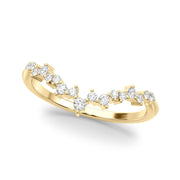 Chevron Cluster Half Eternity Ring in 10K/14K gold and platinum with certified lab-grown or natural diamonds