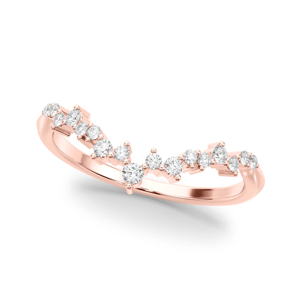 Chevron Cluster Half Eternity Ring in Gold & Platinum