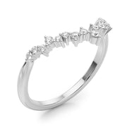 Chevron Cluster Half Eternity Ring in Gold & Platinum
