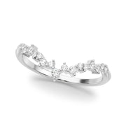 Chevron Cluster Half Eternity Ring in Gold & Platinum