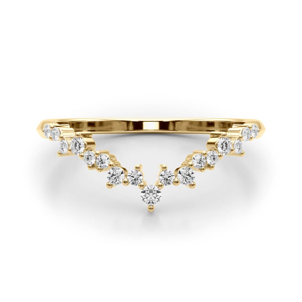 Chevron Cluster Half Eternity Ring in Gold & Platinum