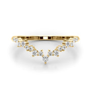 Chevron Cluster Half Eternity Ring in Gold & Platinum