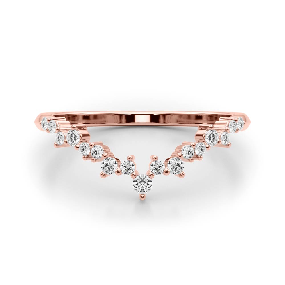 Chevron Cluster Half Eternity Ring in Gold & Platinum