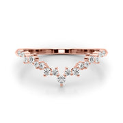 Chevron Cluster Half Eternity Ring in Gold & Platinum
