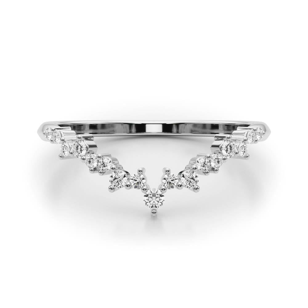 Chevron Cluster Half Eternity Ring in Gold & Platinum