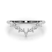 Chevron Cluster Half Eternity Ring in Gold & Platinum