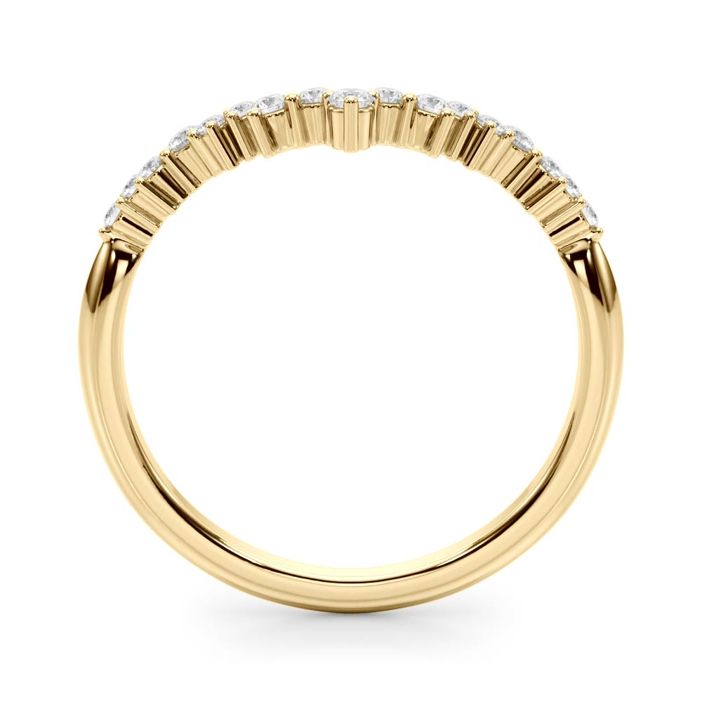 Chevron Cluster Half Eternity Ring in Gold & Platinum
